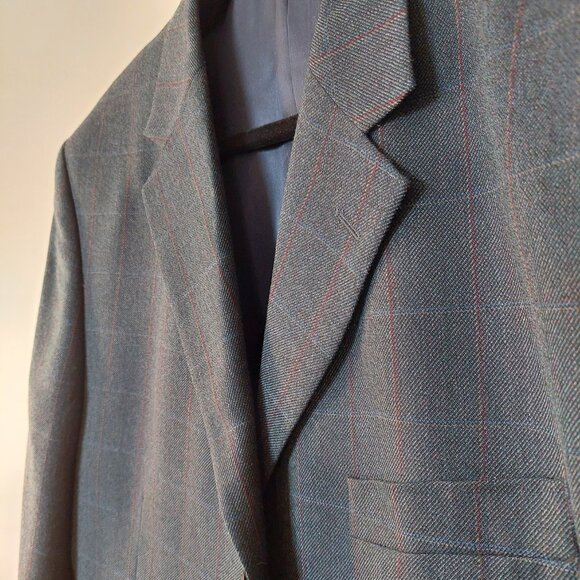 Profilo Studio Navy Grey  Paid Wool Blend Blazer , Size 44R - Picture 3 of 13